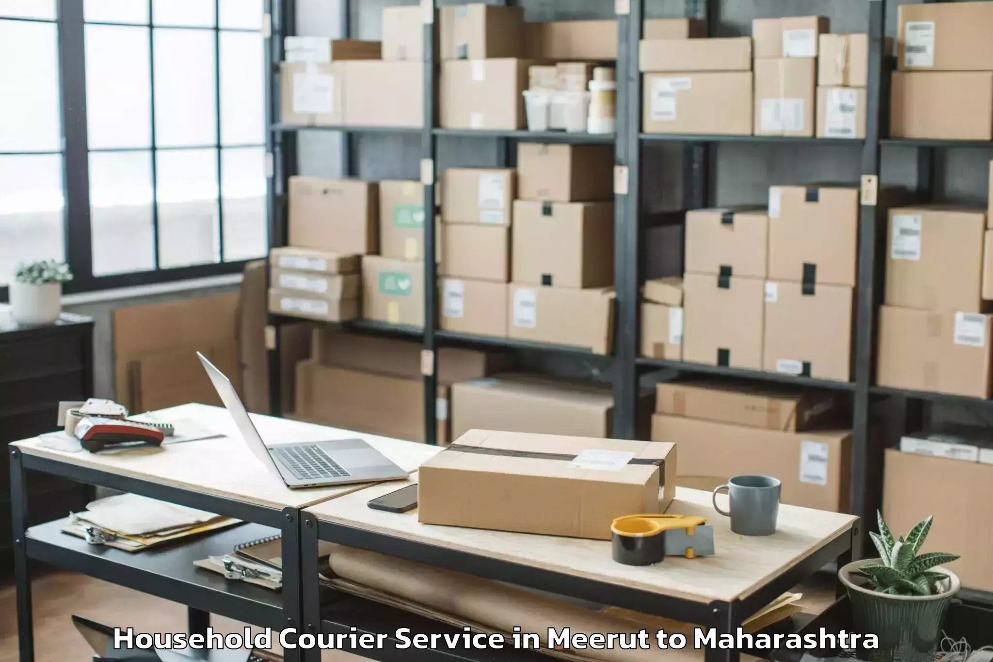 Book Meerut to Mhasala Household Courier